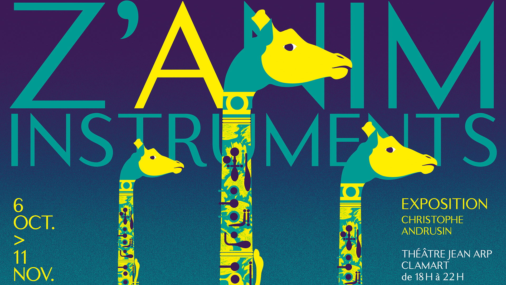 Exposition solo Les Z'Anim Instruments de Christophe Andrusin - théâtre Jean Arp à Clamart