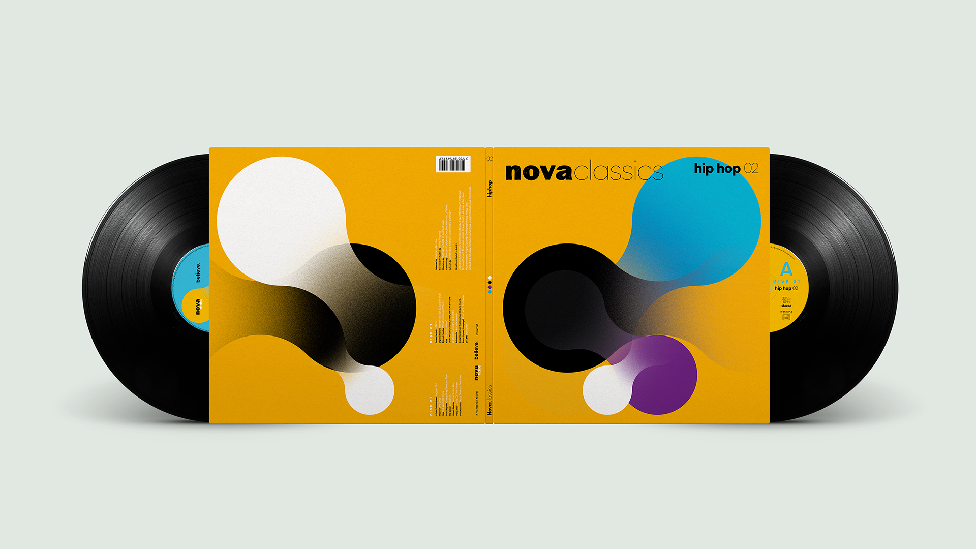 Nova Classics HipHop 02 double vinyles gatefold conception & création graphique pommeC pommeV graphisme & illustration Christophe Andrusin