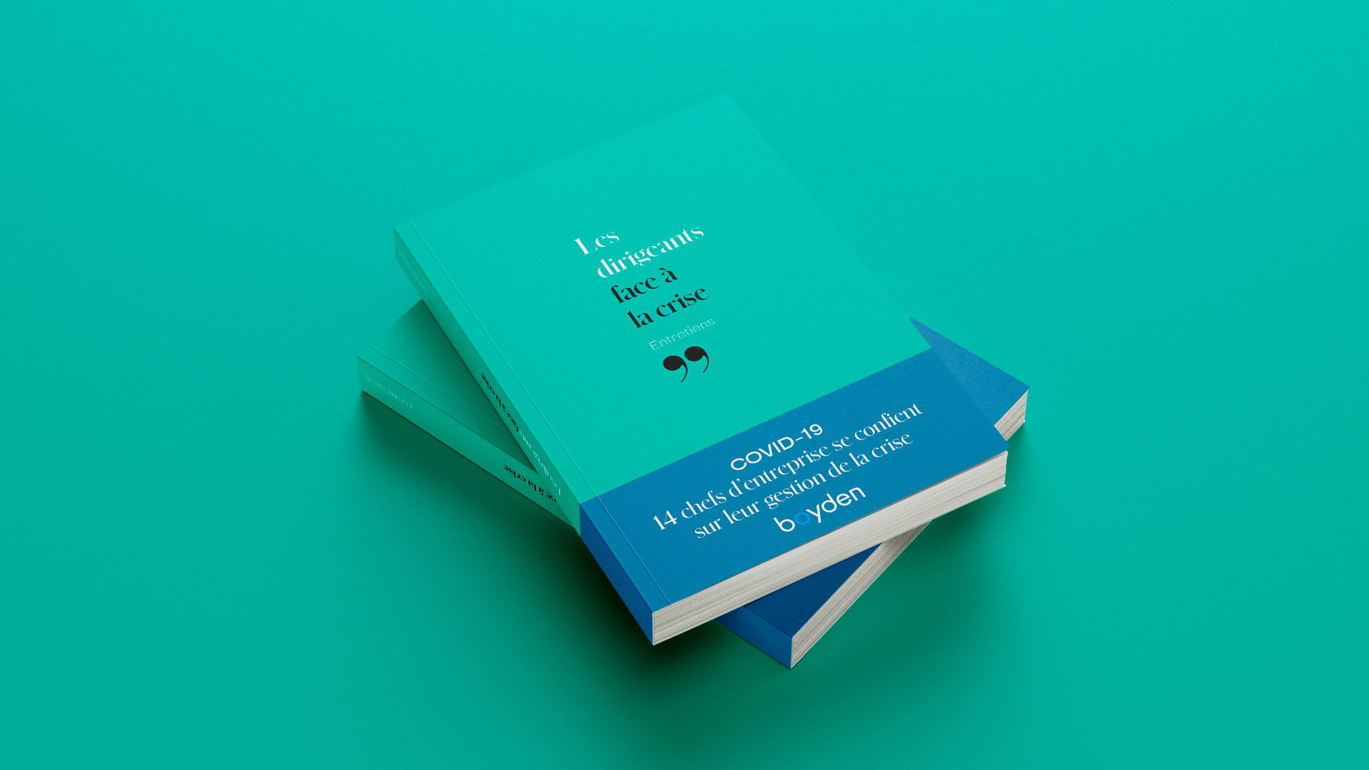 Couverture livre Les dirigeants face à la crise | recueil | édition | direction artistique & design graphique christophe andrusin pommeC pommeV