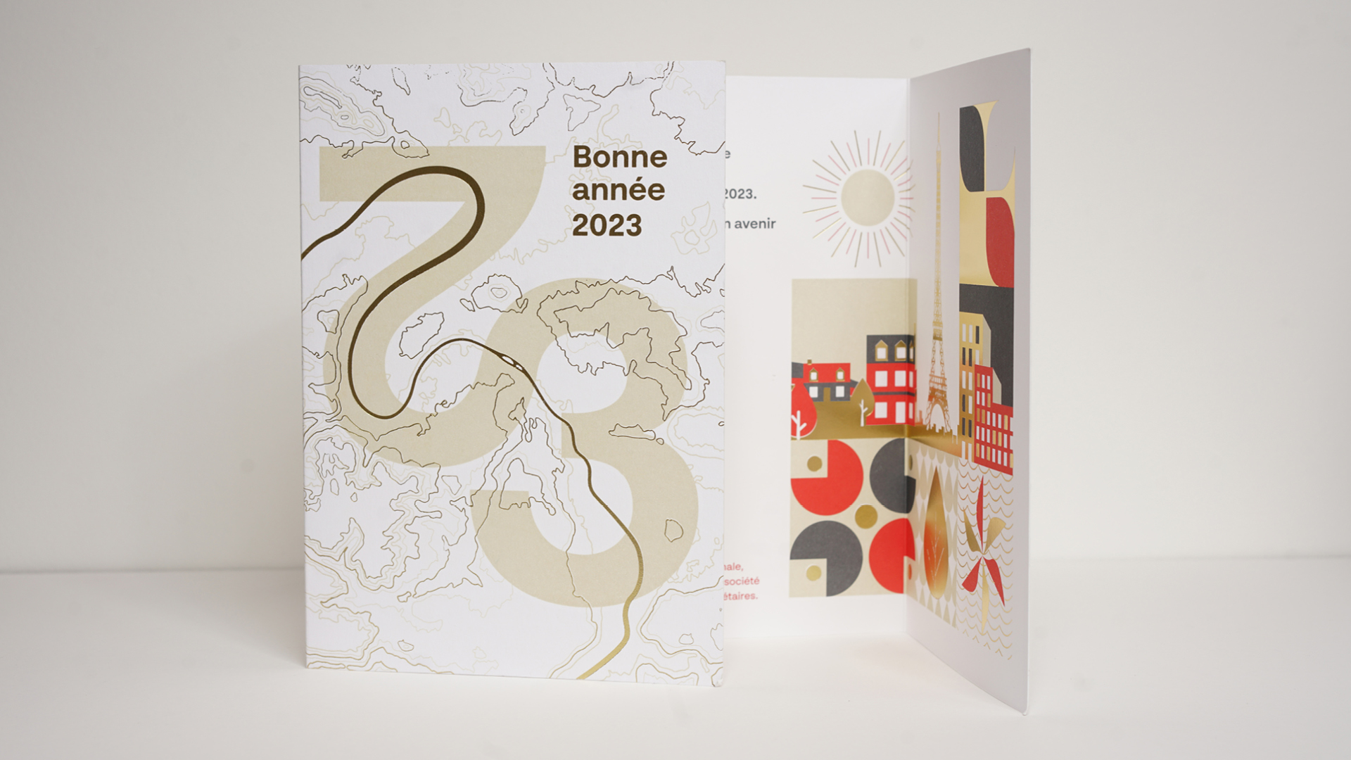 Caisse d'Epargne Île-de-France carte de vœux 2022, direction artistique, illustration, design graphique, conception / création, graphisme © Christophe Andrusin @ pommecpommev