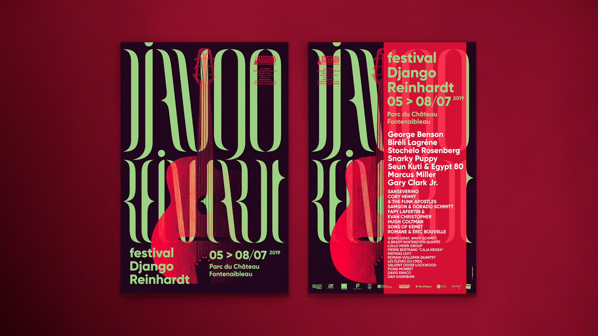 Affiche festival Django Reinhardt 2018 | Direction artistique, design graphique & illustration christophe andrusin pommecpommev