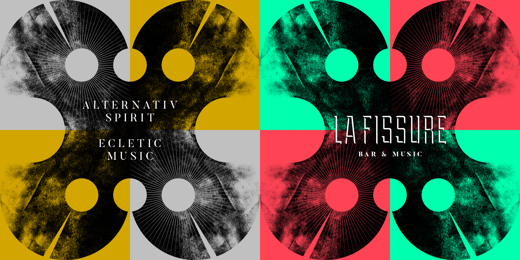 FISSURE Bar musical éclectique Brand design, direction artistique, illustration, graphisme © Christophe Andrusin @ pommecopmmev