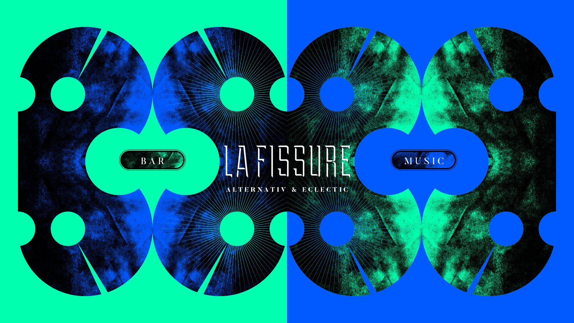 FISSURE Bar musical éclectique Brand design, direction artistique, illustration, graphisme © Christophe Andrusin @ pommecopmmev