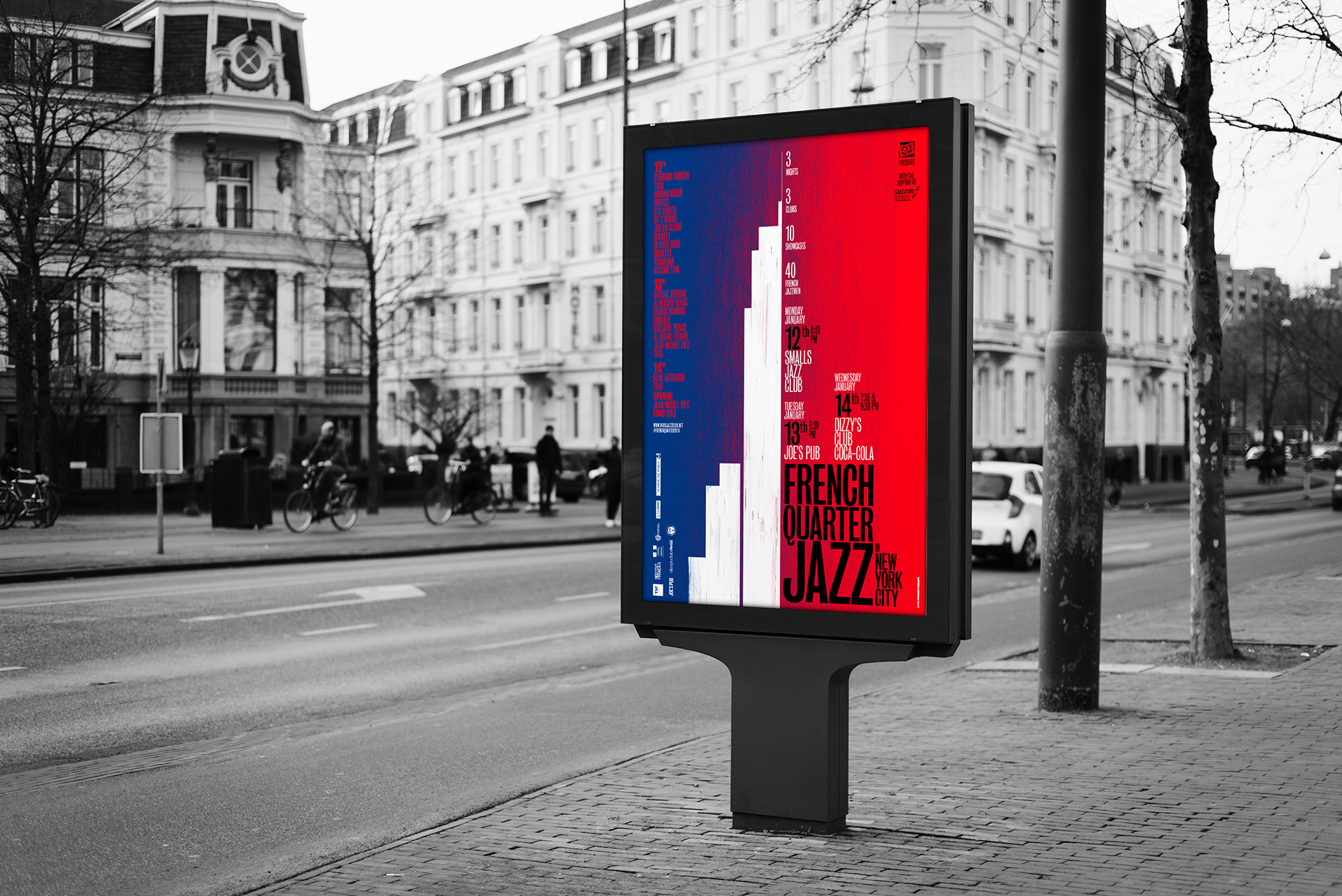 French Quartet Jazz in New York - festival de jazz à New York - L'association Paris Jazz Club invite les musiciens de jazz français dans les clubs de jazz de New York - direction artistique, conception/création graphique, graphisme, illustration, photographie © Christophe Andrusin @ pommepcommev