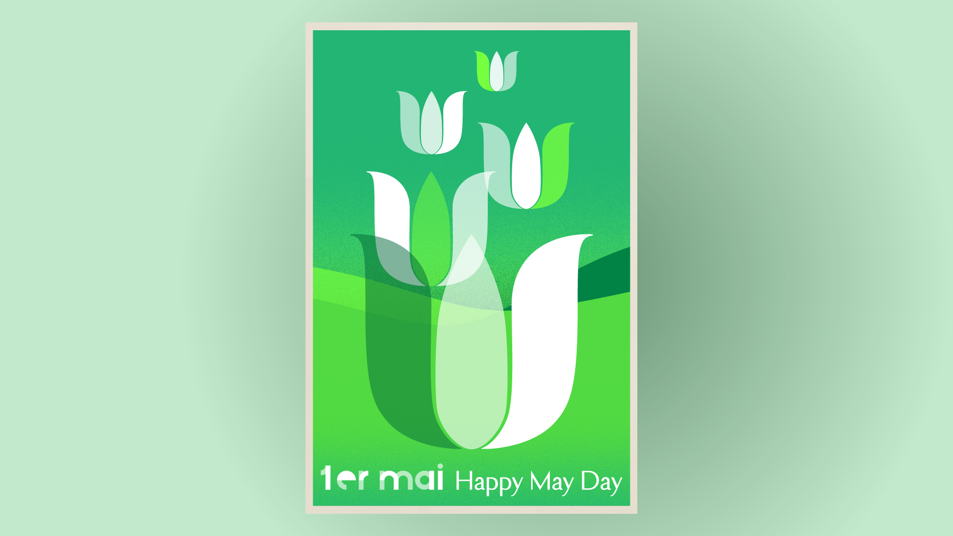 HappyMayDay Fête du1er mai | affiche | design graphique & illustration christophe andrusin pommecpommev
