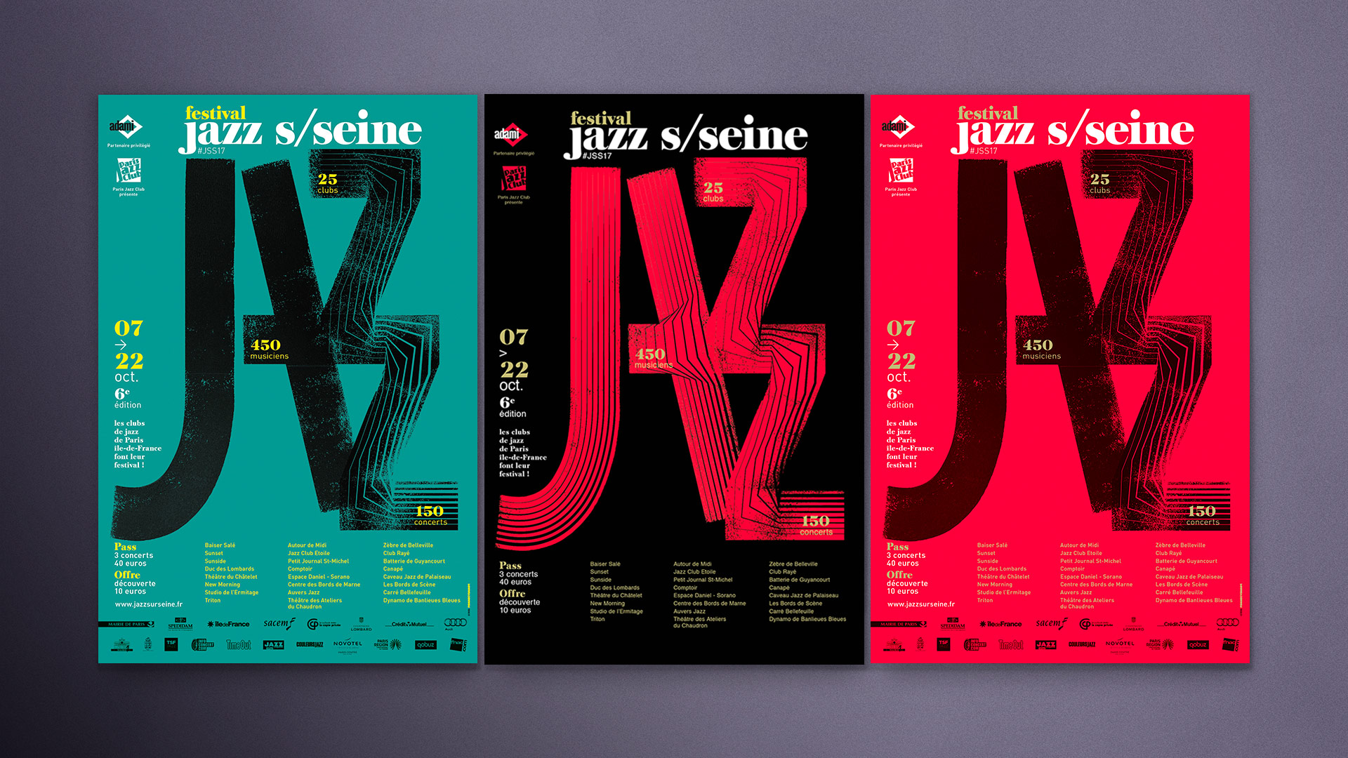 Jazz sur seine affiche | direction artistique, design graphique & illustration christophe andrusin pommecpommev