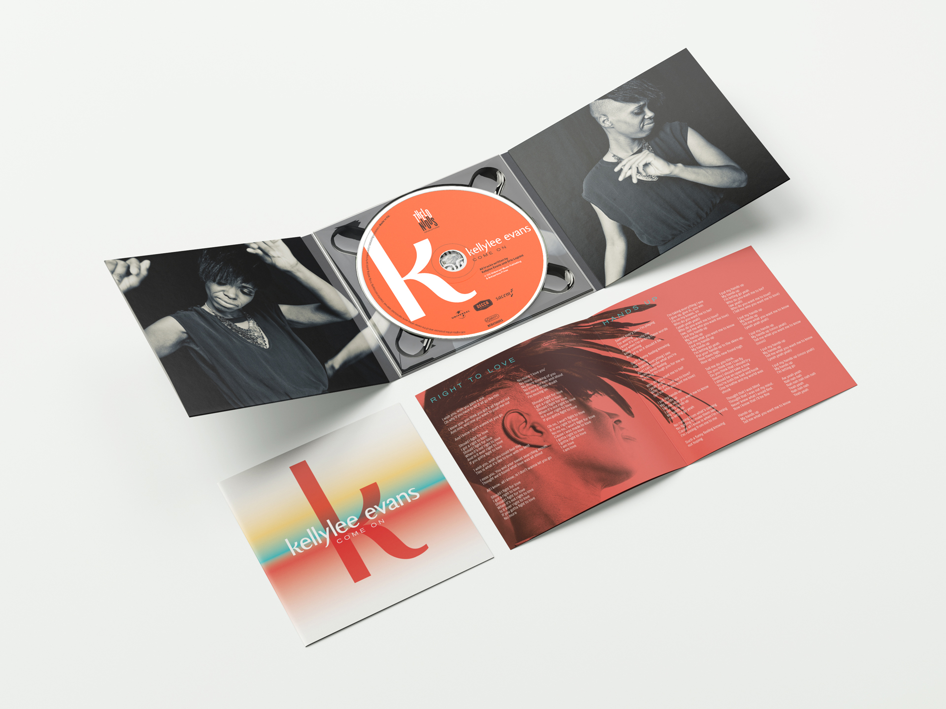Kellylee Evans album Come On - conception/création graphique, graphisme, typographie, direction artistique © Christophe Andrusin @ pommecpommev