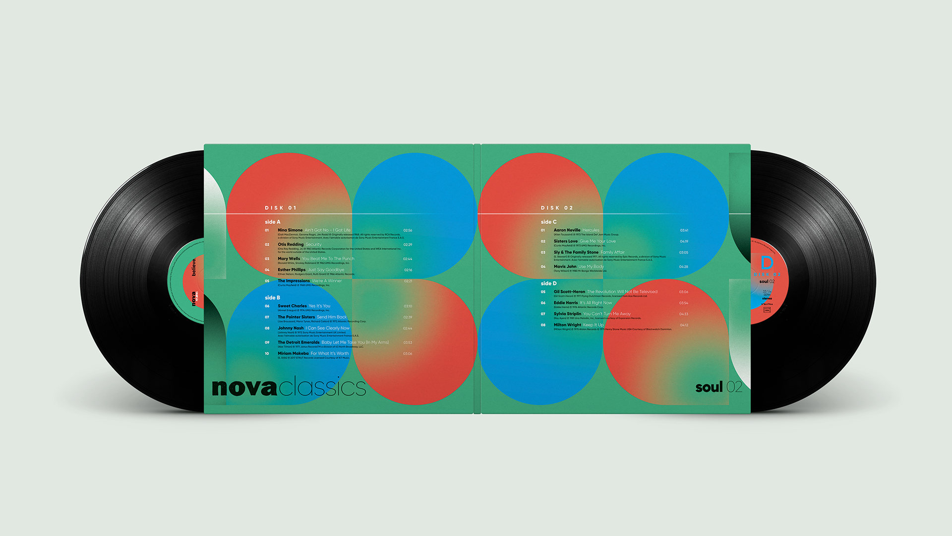 Nova Classics Soul 02 double vinyles gatefold conception & création graphique pommeC pommeV graphisme & illustration Christophe Andrusin