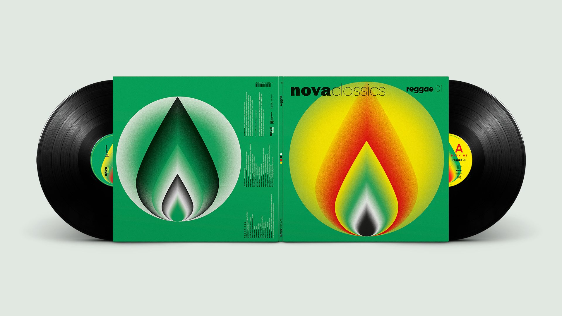 Nova Classics Reggae double vinyles gatefold conception & création graphique pommeC pommeV graphisme & illustration Christophe Andrusin
