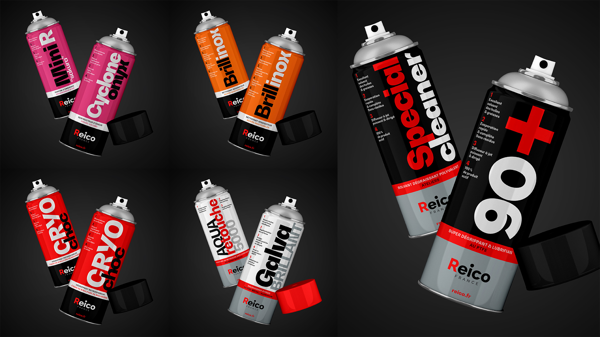 REICO distribue des produits d'entretien et de traitement des surfaces pour les secteurs de la maintenance, du transport, de l'hygiène, et du bâtiment. Conception / création graphique, direction artistique, graphisme, illustration, édition, packaging, digital, catalogue, brand design, identité visuelle © christophe andrusin @ pommecpommev