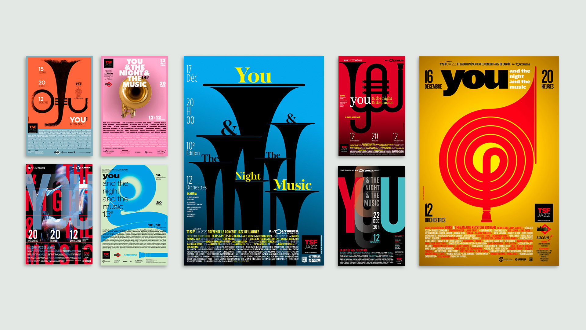 TSF Jazz Affiches You and the Night and the Music | Direction artistique, design graphique & illustration © Christophe Andrusin @ pommeC pommeV