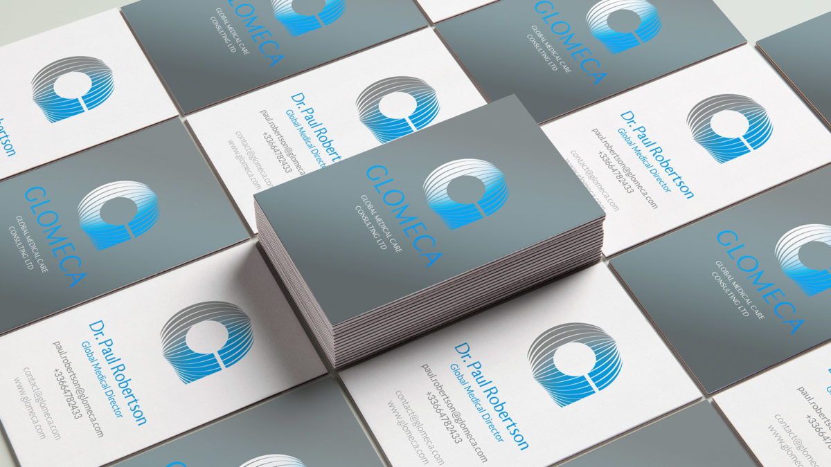 Glomeca Global Medical Care Consulting identité visuelle, design graphique et UX design et développement © Christophe Andrusin @ pommeCpommeV